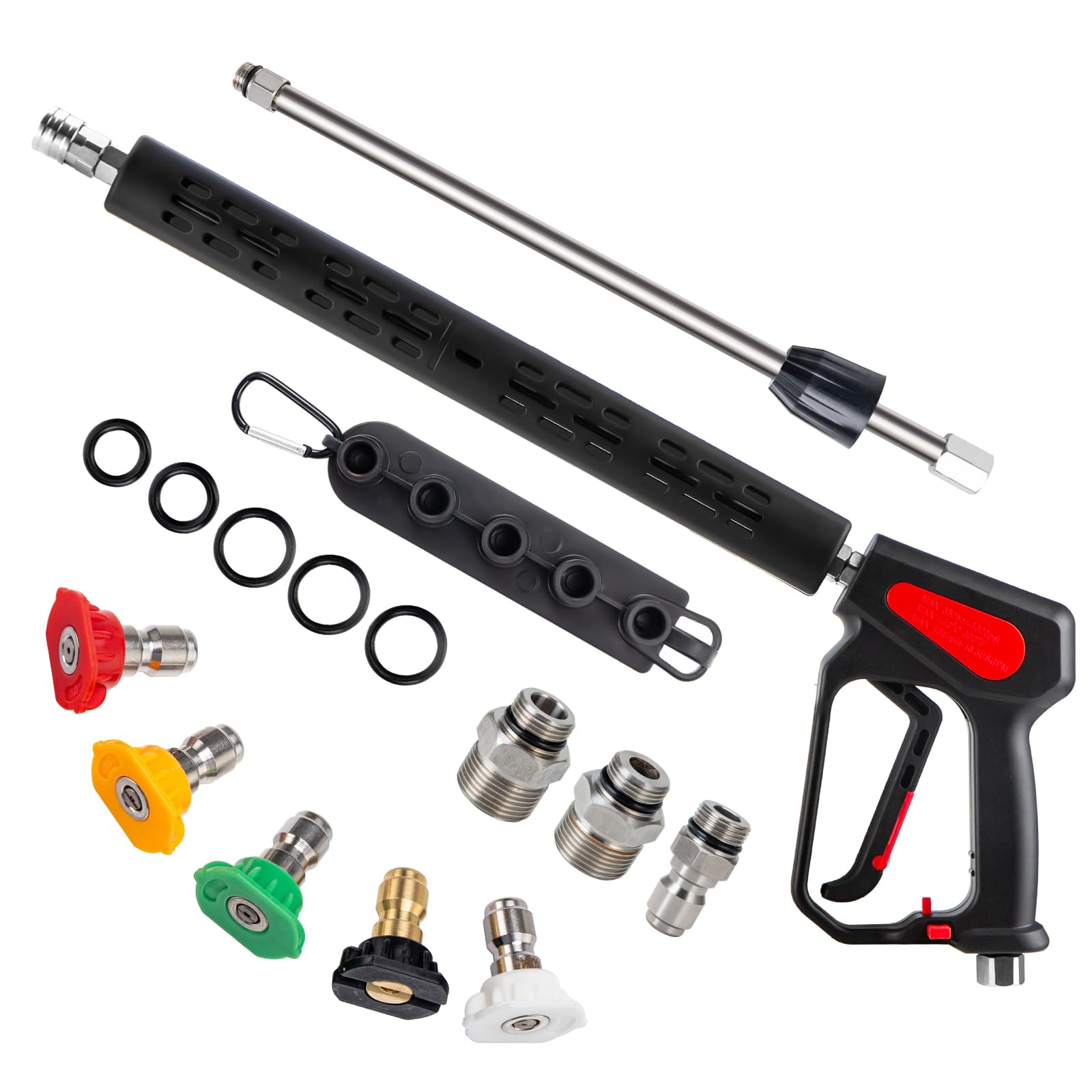 AURORA CAR Pistola de Lavadora de Alta Pressão, 4000 Psi, com Extensão de Lança Substituível, Conector Rápido de 3/8