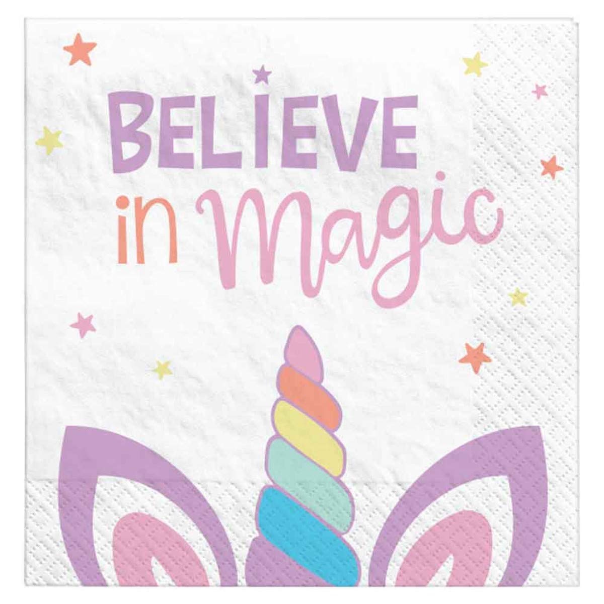 Unicorn Party Luncheon Napkins, 6.5" (16-Pack) - Unique & Multicolored Napkins, Great for Kids & Fantasy-Themed Celebrations
