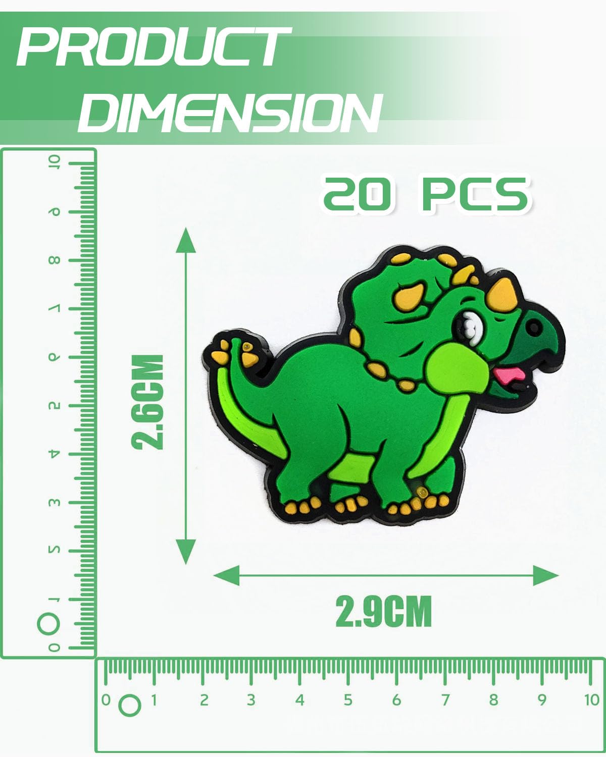 Adornos para zapato Crocs Charms Dinosaurio Pins Jibbitz Decoración de Zapatos para Sandalias de Zueco