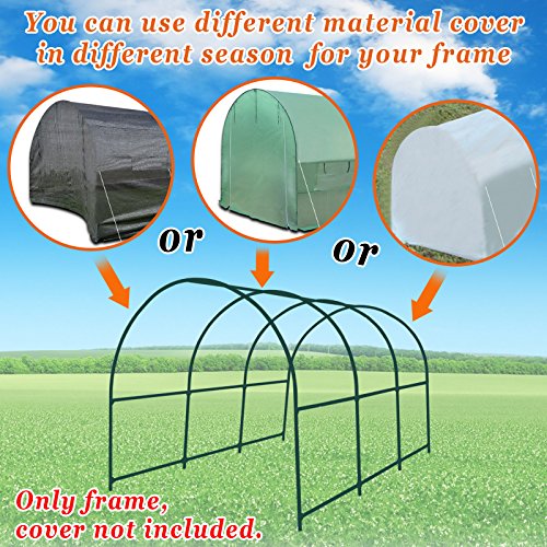 Strong Camel Greenhouse Replacement Frame For 12'X7'X7' Larger Hot Garden House , Support Arch Frame Climbing Plants/Flowers/Vegetables (12'X7'X7') #TOP1
