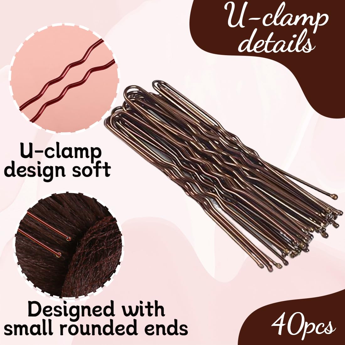 20 Redecilla Moño Niña con 40 piezas Horquillas Pelo, Redecillas Invisibles, Red para el Cabello Invisible de Nylon,Accesorio de Peinado para Fijar Pelo en Cabeza de Ballet
