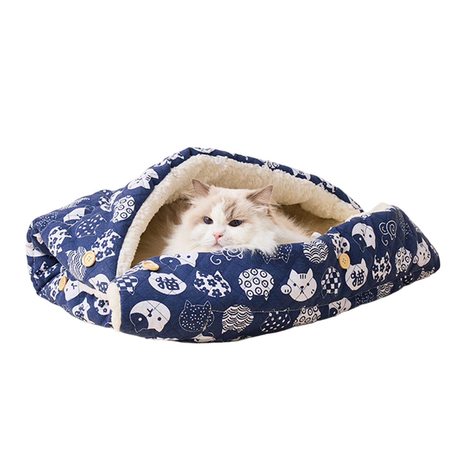 Cama abrigada para gatos que elimina el frío del suelo en invierno