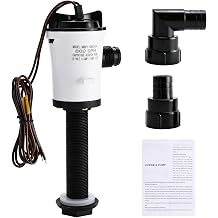 YaeMarine 12V DC 800 GPH Straight Baitwell Livewell Aerator Pump Live Bait Tank Aerator Livewell Pump Submersible Cartridge Boat Bilge Pump