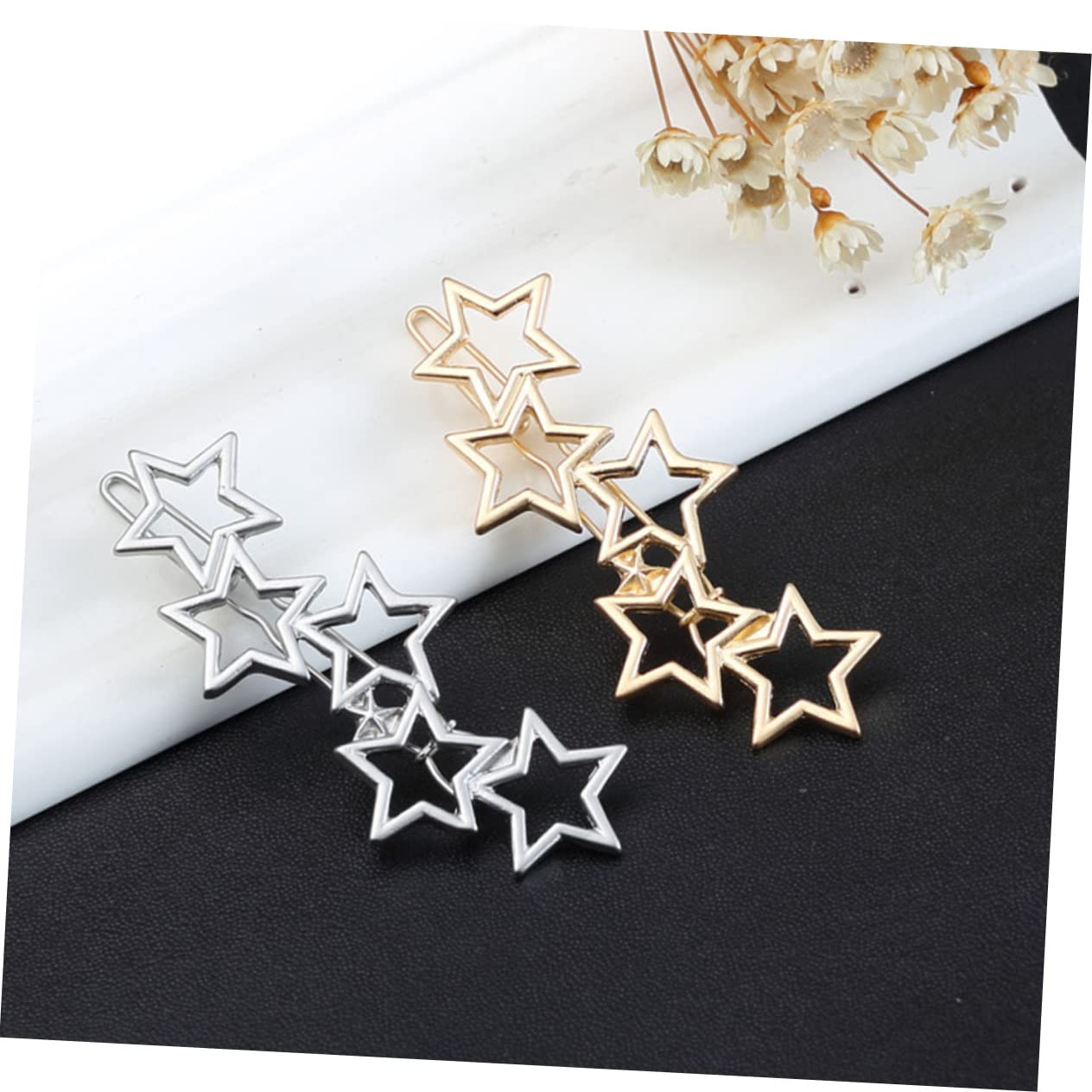 FRCOLOR 30 piezas estrella horquilla para el cuello pequeñas pinzas de pelo estrella accesorios para el cabello para mujer accesorios para el cabello para la boda europea y americana Miss Clip de