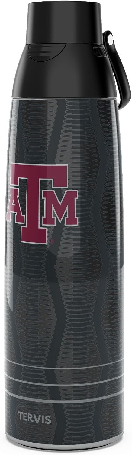 Tervis Venture Water Bottle Texas A&M Aggies - Full Speed Triple Insulated Tumbler Travel Cup Keeps Drinks Cold & Hot, 36oz, Stainless Steel