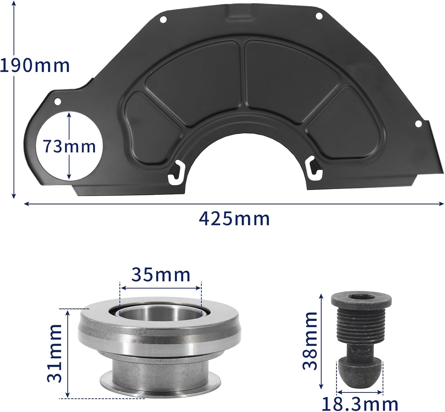 621 SBC BBC Bell Housing Kit & 11" Clutch Fork & Throwout Bearing & Cover for Che-vy Chevelle Malibu Monte Carlo Corvette Camaro 1959-1988 3899621 3843943 3892632 19245400