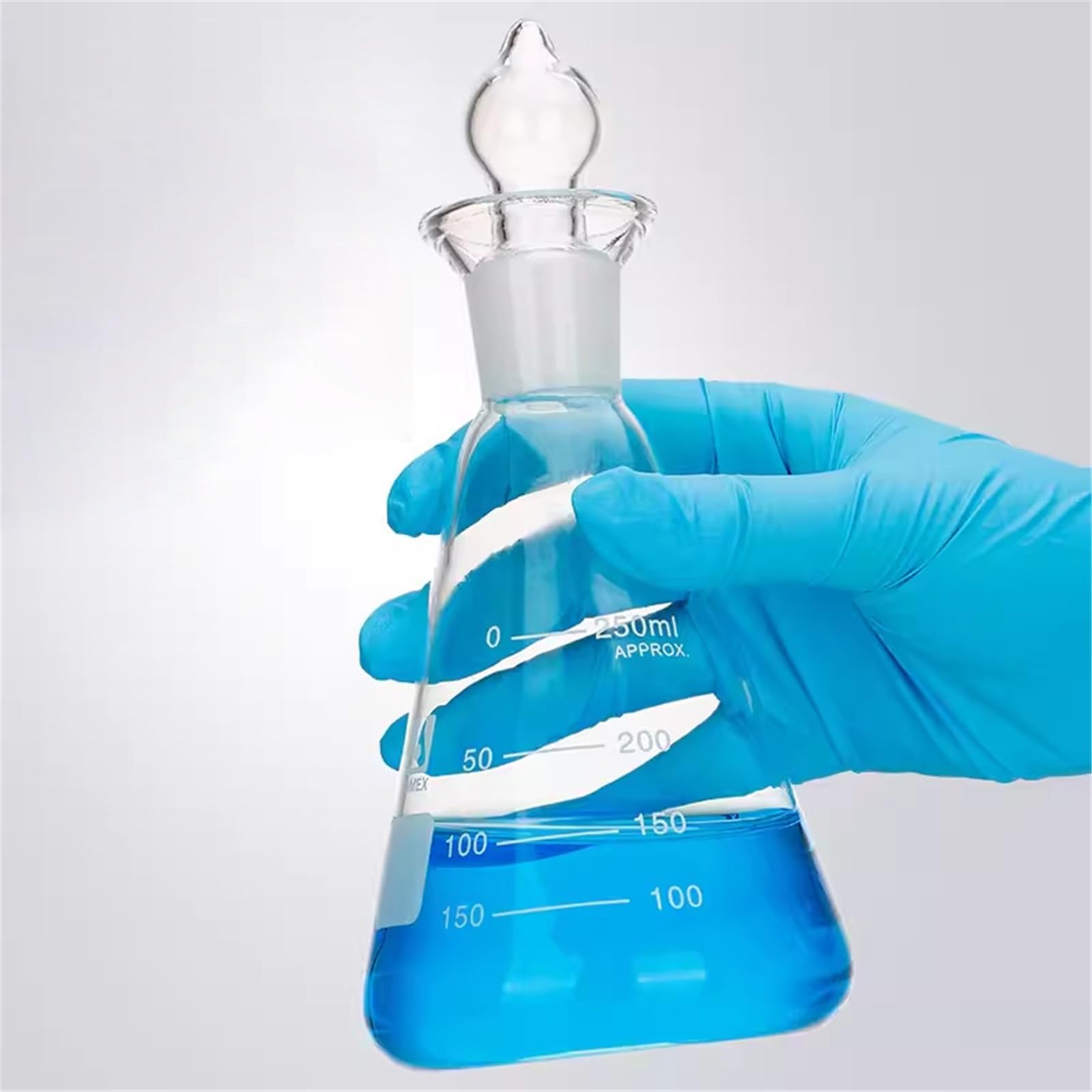 Matraz cónico de vidrio de 50-500ml, 1000ml, 2000ml con tapa, matraz Erlenmeyer de vidrio for laboratorio, matraz triangular, vidrio Boro 3,3(2000ml)