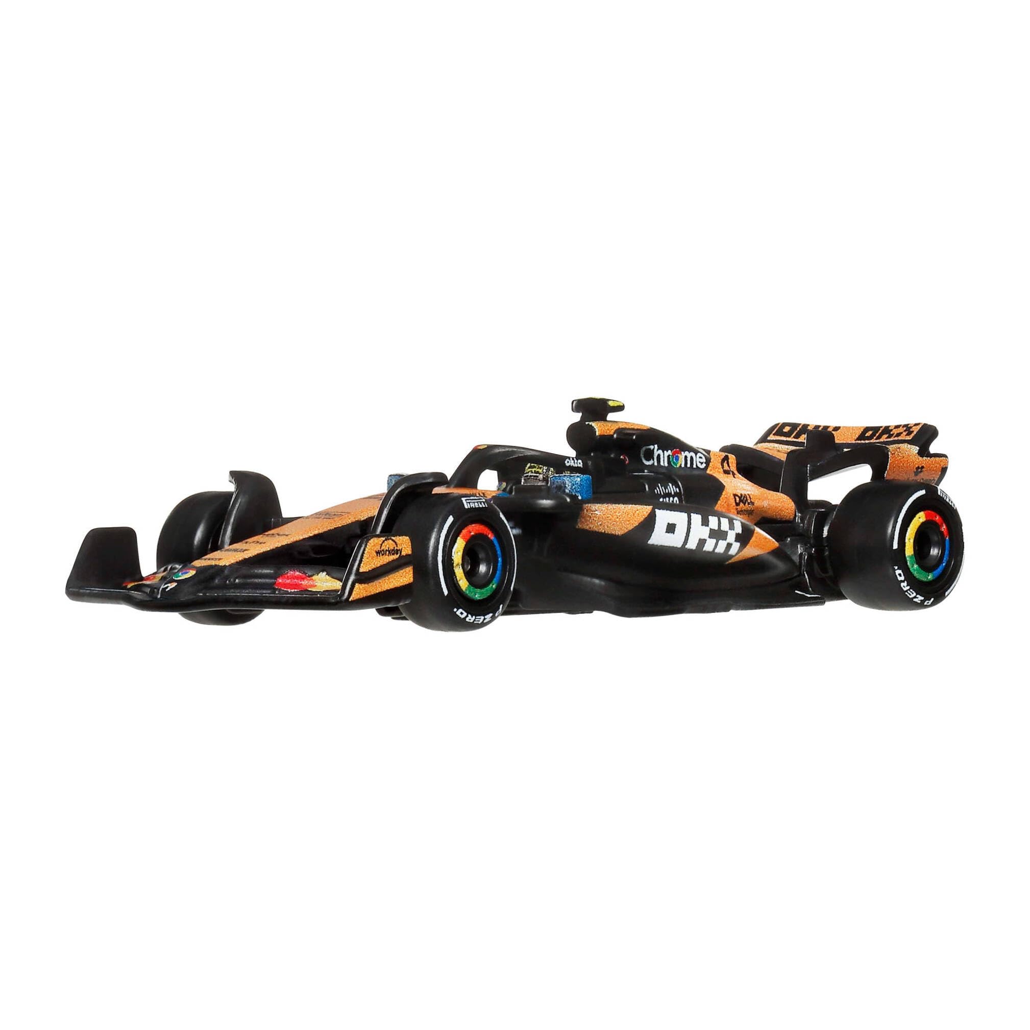 Hot Wheels 1:64 Scale Premium Race Team Mclaren - Driver 2 Die-Cast Formula 1 Collectible Toy Race Car With Real Riders Tires & Metal/Metal Body & Cha