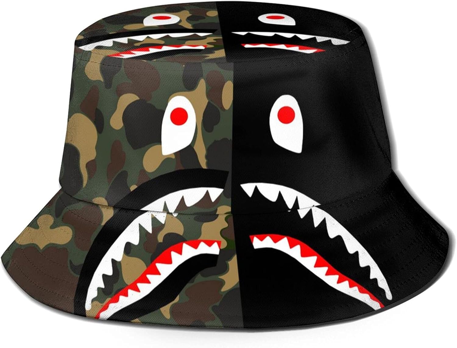 Inaayayi Ape Bape Camo Shark Mouth Cap Casual Fisherman's Hats Bucket