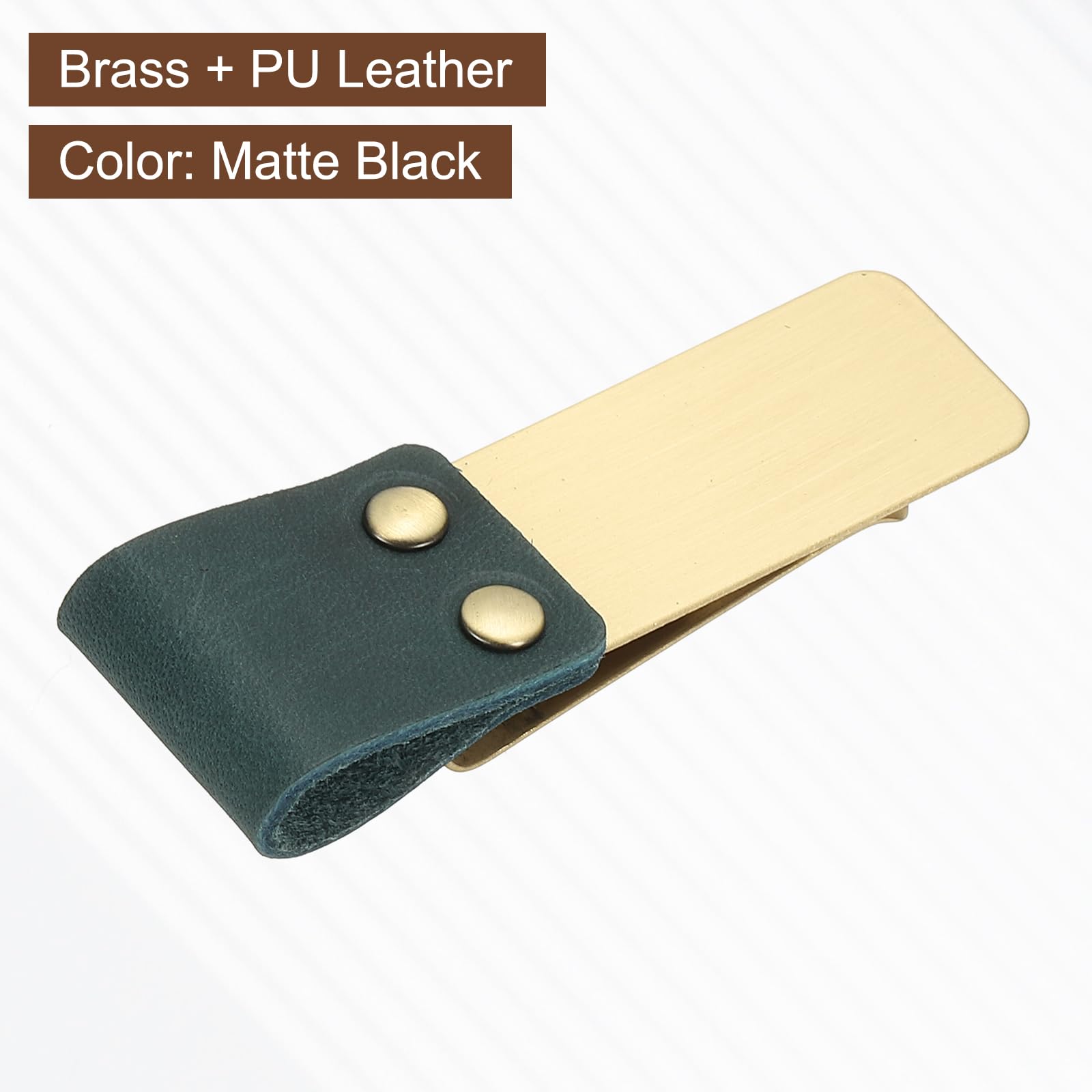PATIKIL Pen Loop for Notebook Brass Book Clip with Leather Pen Holder for Notebooks Journals Planner Blue - Image 3