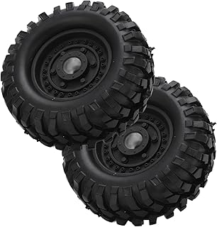 Pneus De Borracha Rc De 96 Mm, 2 Peças De Cubos De Jantes De Roda De Metal De 1,9 Polegadas E Conjunto De Pneus De Borracha De 96 Mm, Pneus De Borracha De Cubos De Metal(preto)