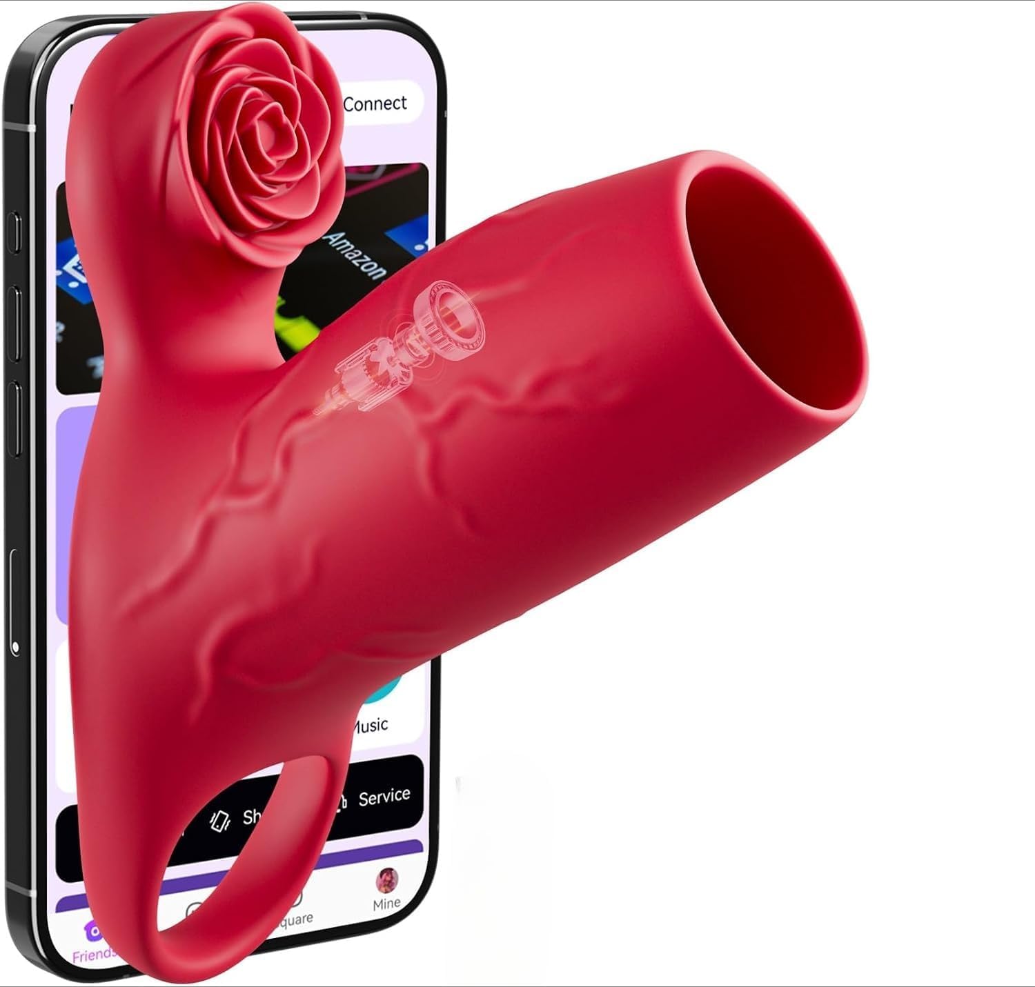 Jouet érotique avec anneau : 10 modes de vibration, anneau,