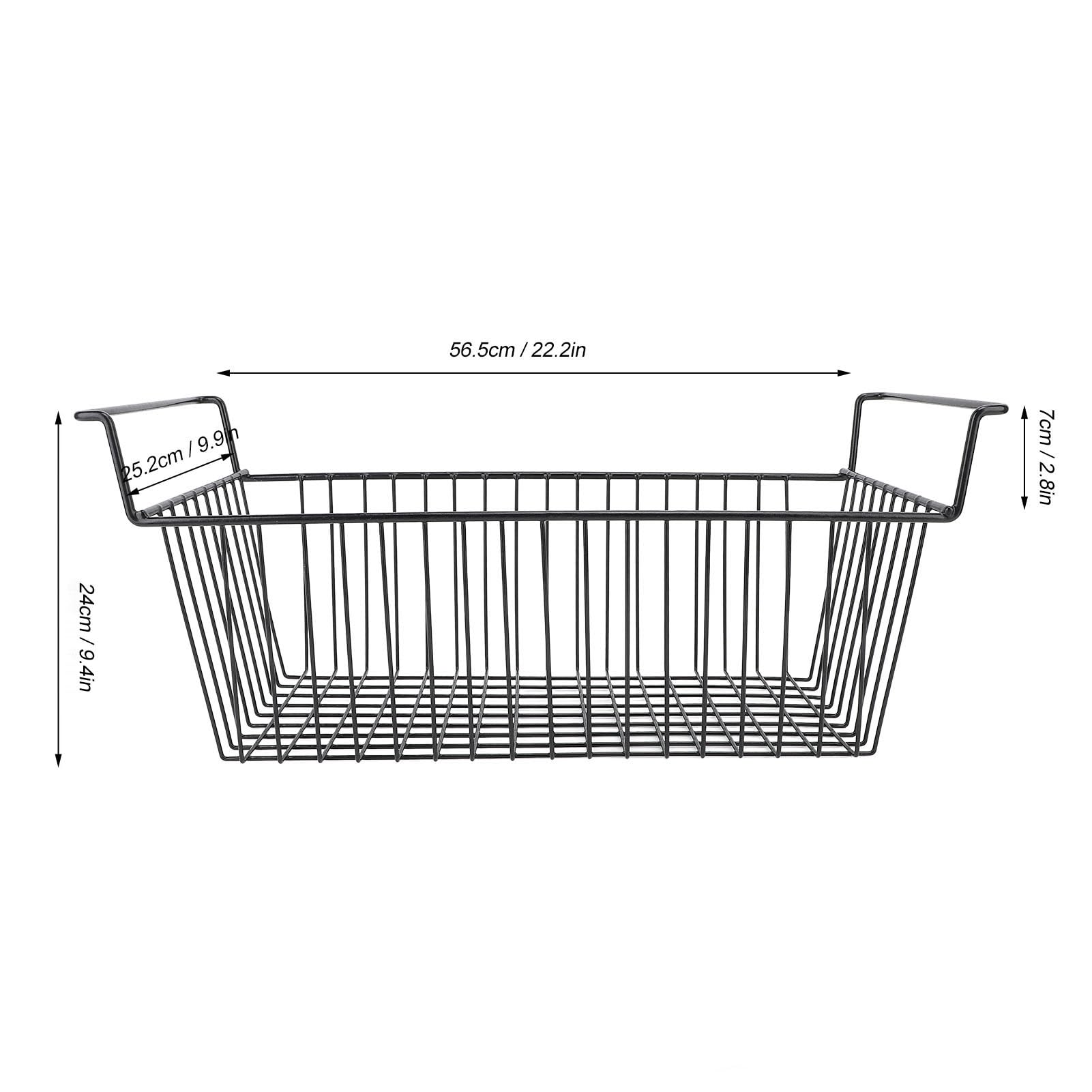 2 Contenitori Organizer per Congelatore a Pozzetto, Contenitori Organizer per Congelatore, Cestelli per Congelatore per Congelatore a Pozzetto, Rack di(L56,5 cm X L25,2 cm X A24 cm (manico da 7 cm))