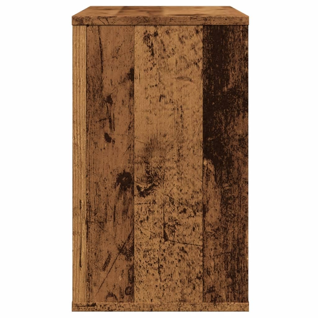 Armario auxiliar con aspecto de madera vieja, 60 x 30 x 50 cm, material a base de madera con 2 estantes, espacio de almacenamiento para utensilios y artículos del hogar, placa superior estable