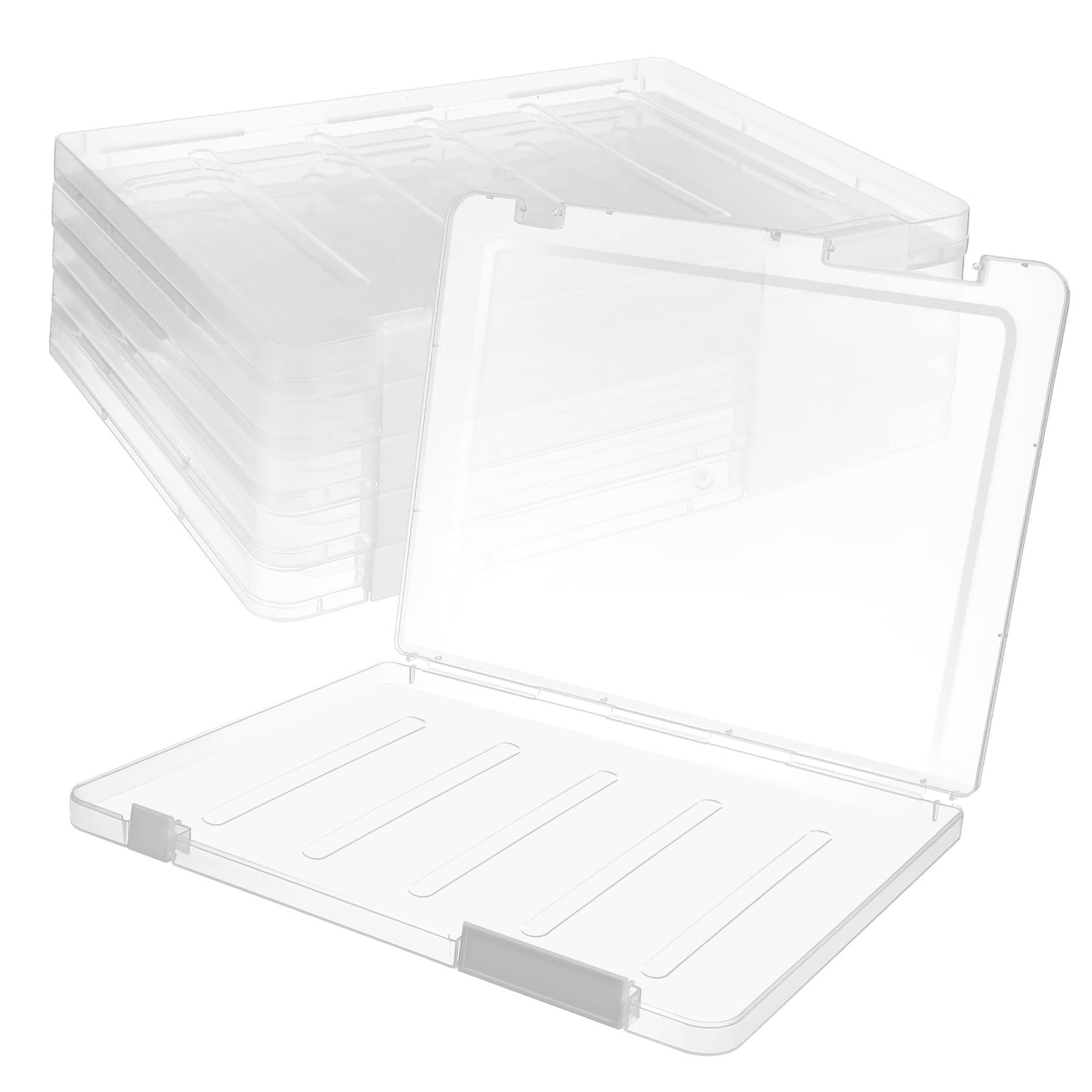 Sewroro 6 Stück-pack Dokumentenbox mit Deckel aus Kunststoff Transparente A4-aufbewahrungsbox für Zuhause und Schule Einfache Sicht