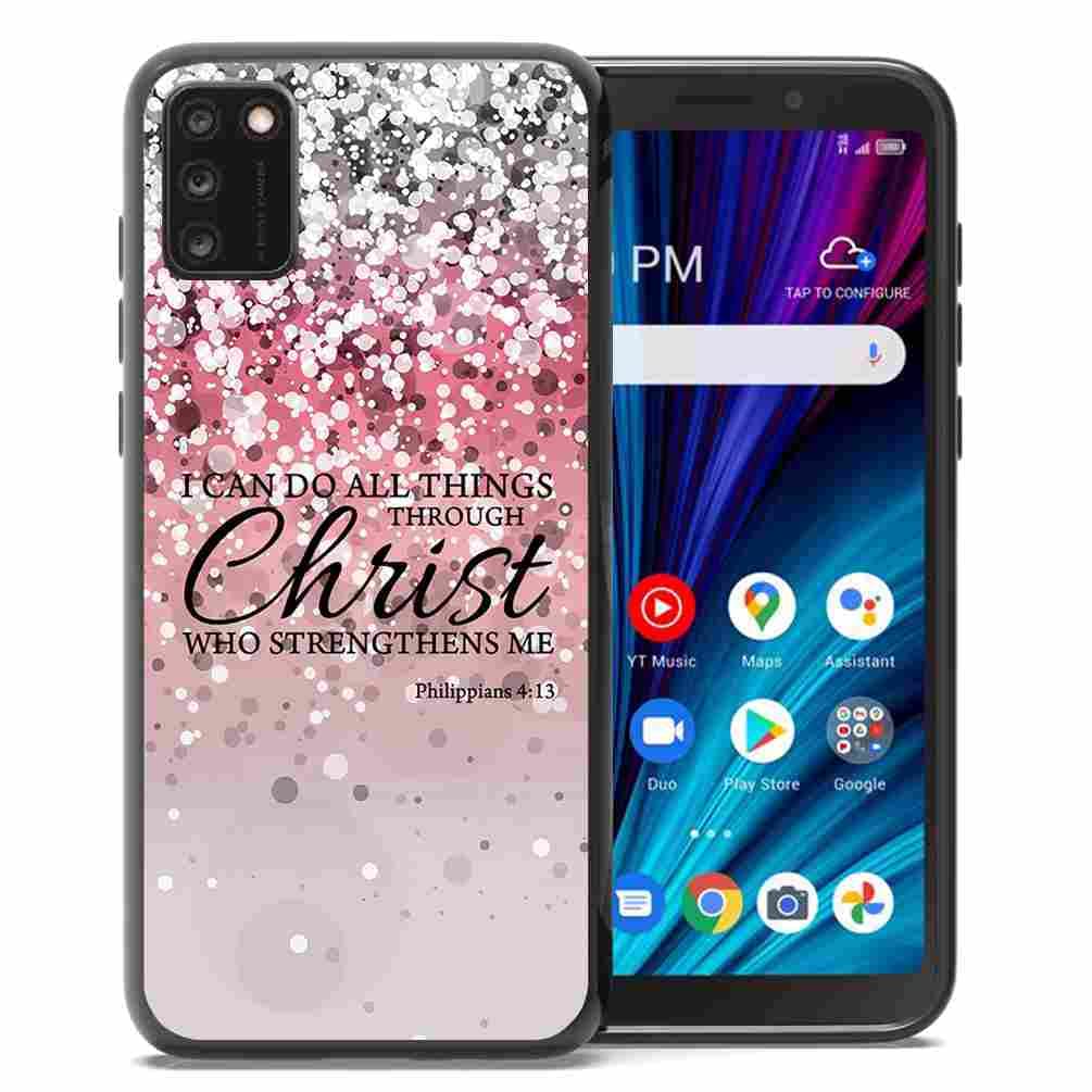 ABLOOMBOX for Alcatel TCL A3X A600DL Case for Girls Women Sparkling Pink Glitter, Anti Scratch Bumper Shockproof Protective Case Cover