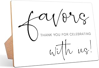 Minimalist Wedding Table Sign - 811 Wooden Sign With Stand, Thank You for Celebrating with Us, Bridal Shower & Reception Party Favor Supplies