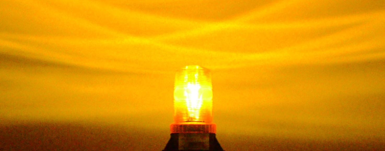 B1L120 Amber 110V 120V AC LED Non-Flashing Steady-ON Warning Light Small Beacon