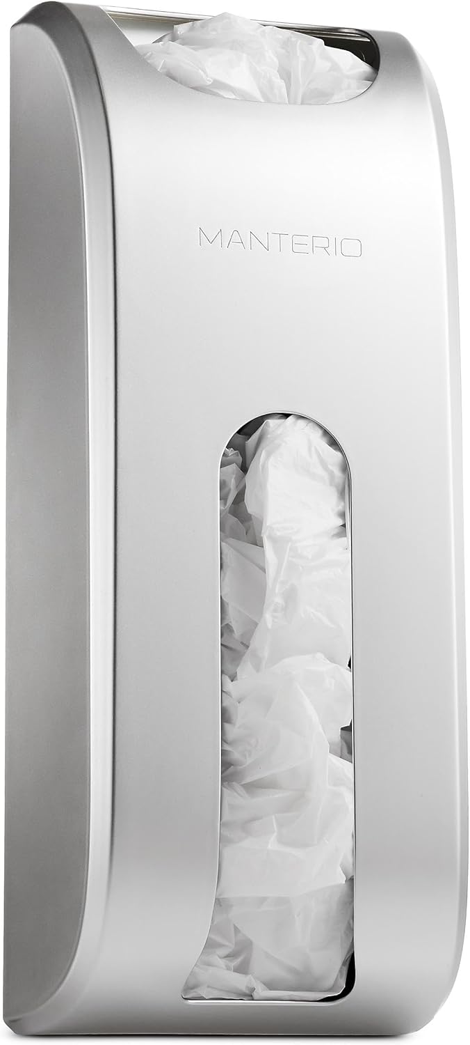 Wall-Mount Grocery Bag Dispenser | Space-Saving Design | Easy Install | Smudge-Proof, Fingerprint-Resistant Silver Dispenser Holds Maximum Bags