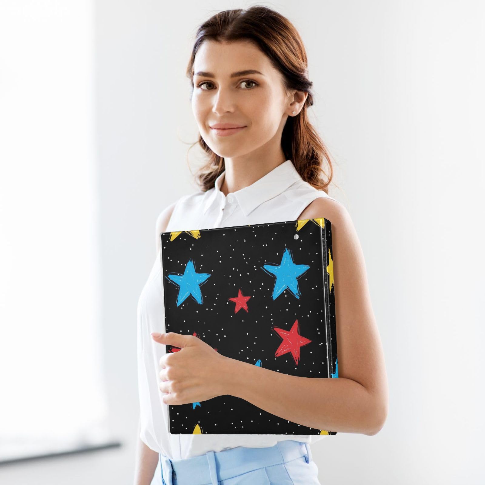Raccoglitori per quaderni da 1 e 1/2 pollici con stelle scintillanti e