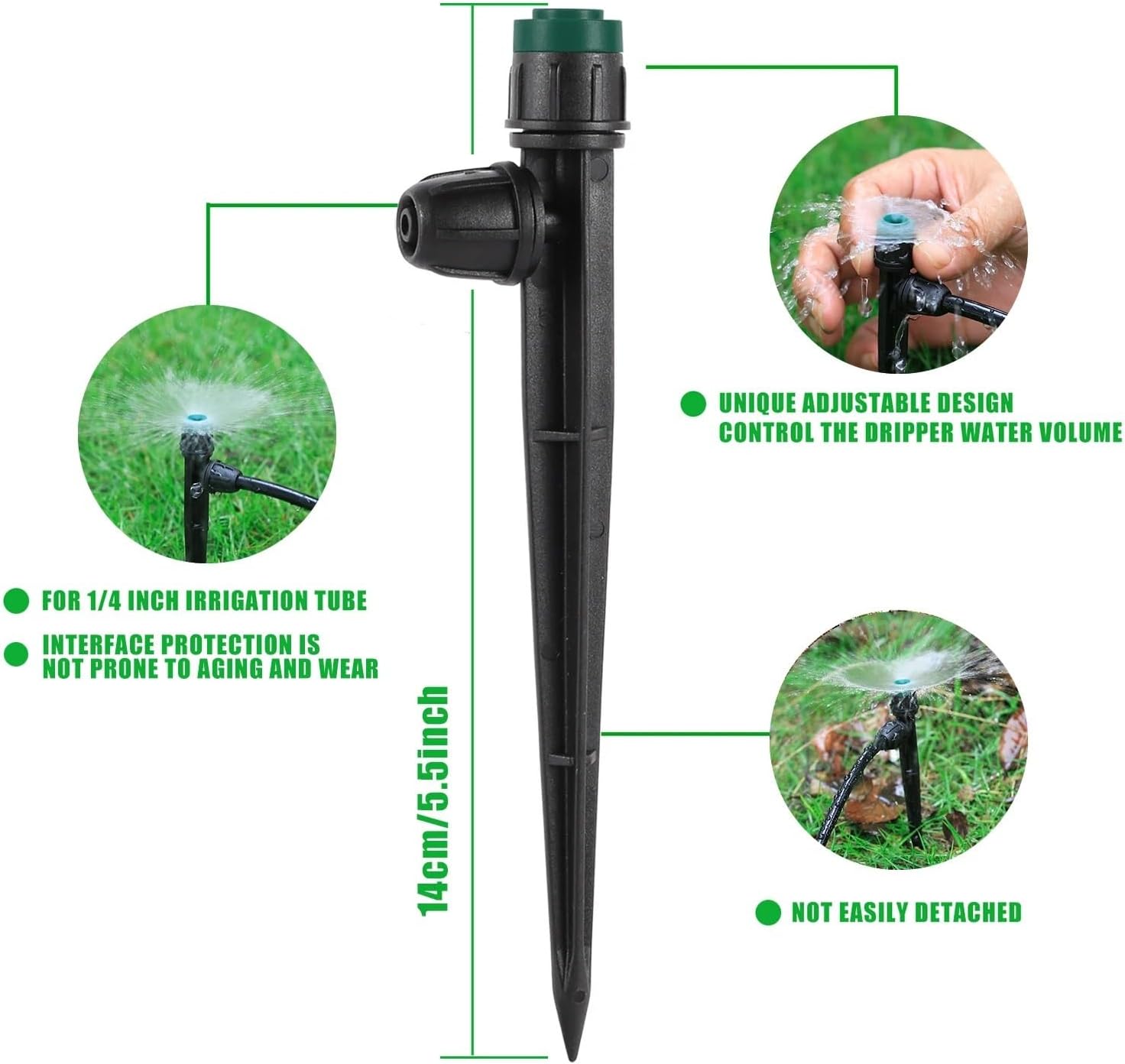 Compatible with 1 4 Inch Hose Garden Watering System Garden Diffuser Irrigation 360 Degree Rotating Nozzle Sprinkler(10pcs Scattering)