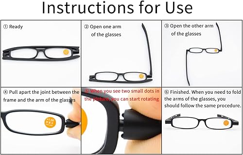 Miniatura 3 de LOOKWORLD Paquete de 4 lentes de lectura plegables con bloqueo de luz azul para hombres y mujeres, ligeras, portátiles, compactas