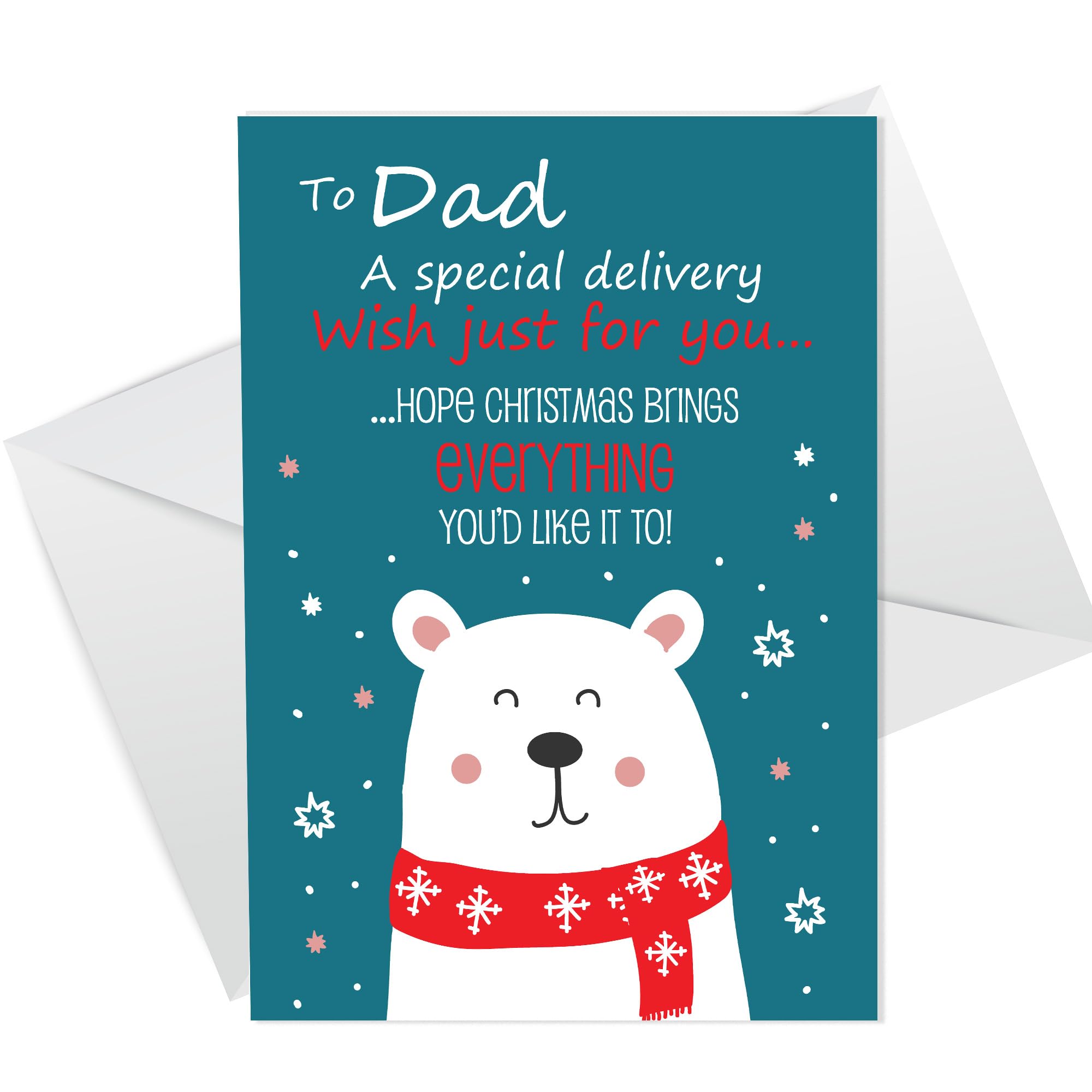 RED OCEAN Special Christmas Cards For Dad, Dad Christmas Card, Novelty Christmas Card, Greetings Card With Envelope, Christmas Cards For Her, Christmas Wish Card