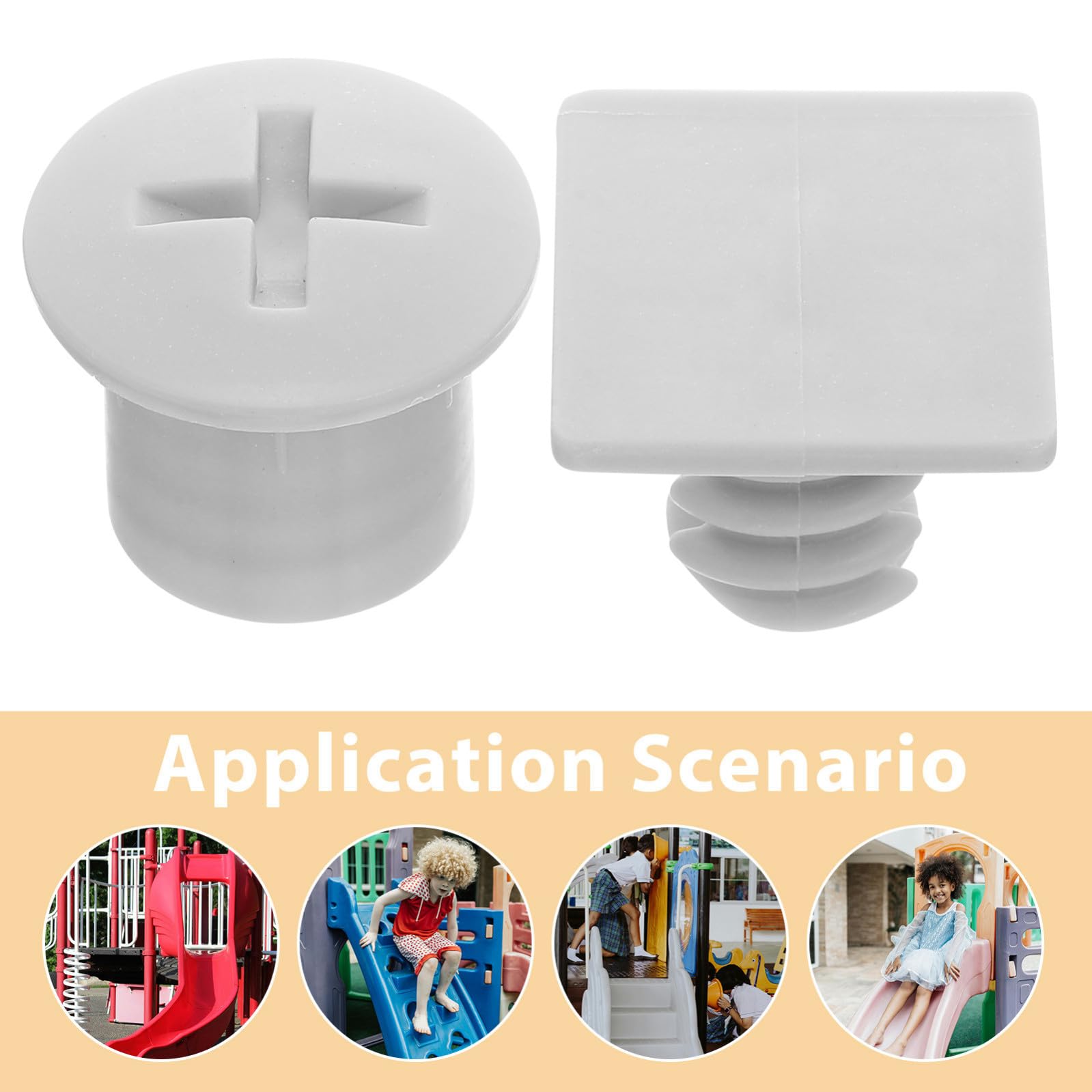 Holibanna Accessori per Scivolo 4 Set Tappi Vite in Plastica Quadrati e Rotondi per Installazione Facile su Scivoli da Gioco per Casa e Area Giochi