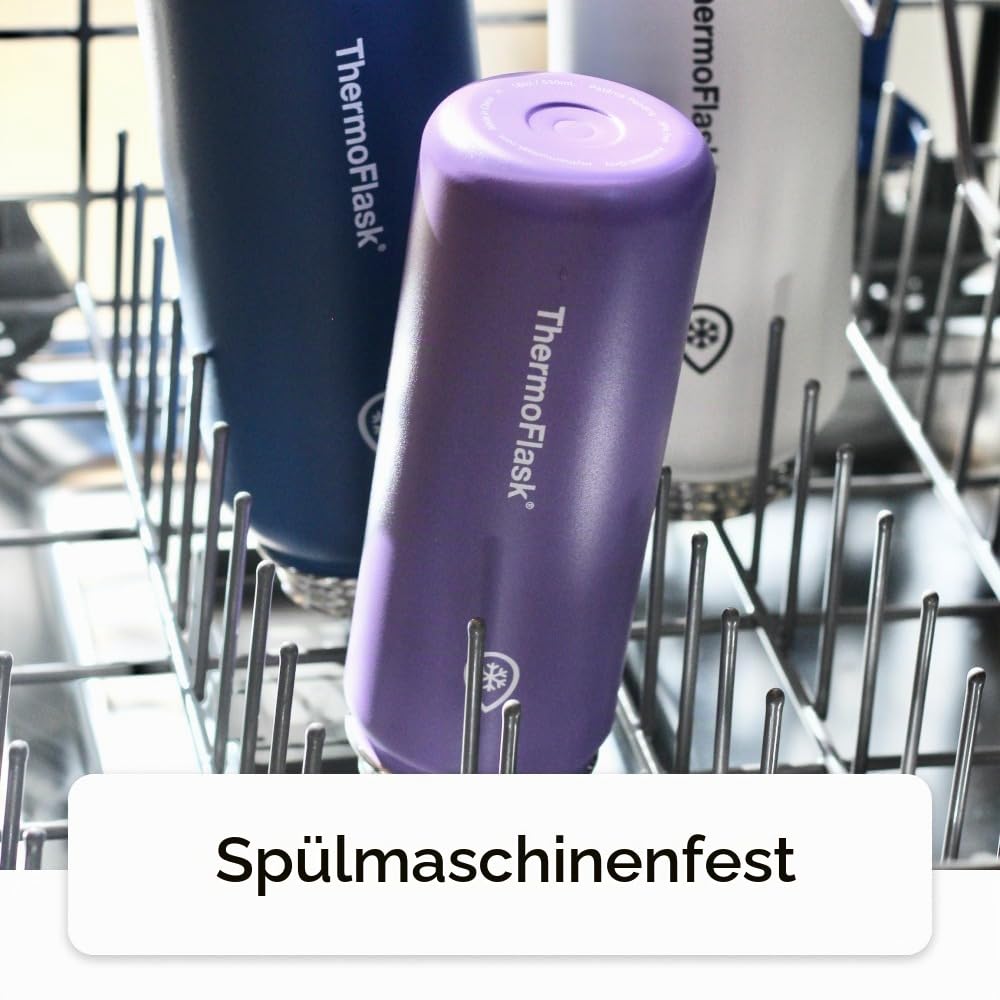 ThermoFlask Flasche mit Auslaufdeckel, Edelstahl-Wasserflaschen mit doppelwandiger Isolierung und BPA-freiem Auslaufdeckel, auslaufsichere, wiederverwendbare Flaschen und Deckel, 680 ml, Maya-Blau