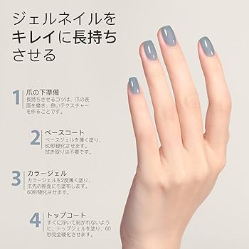 60色　ネイルカラー、　ネイルジェル、　トップ、ベース ネコポス 送料無料】ベースジェル+3種から選べるトップジェル1