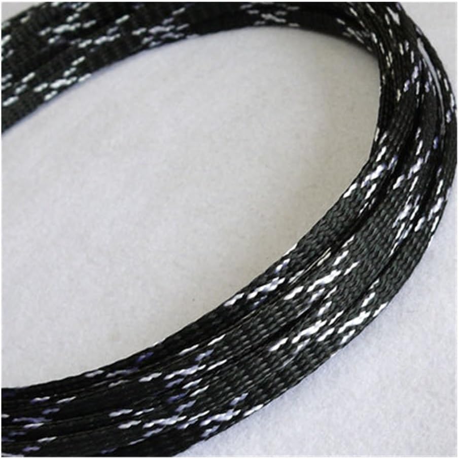 10M 3/4/6/8/10/12/14/16mm PP Cotton Yarn + Black PET PP Cotton Yarn Woven Mesh PET Woven Cotton Mesh Braided Cable Sleeve(BWB,14mm)