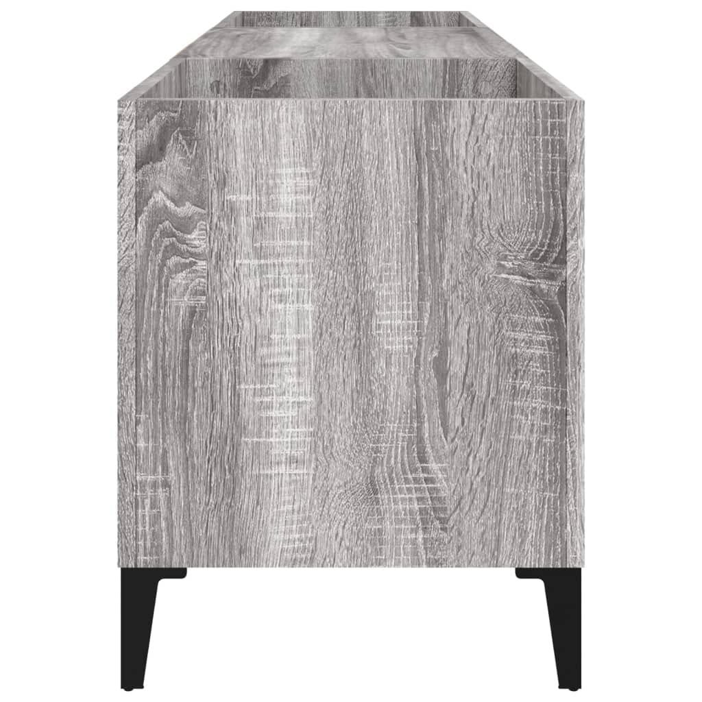 Mobile Porta Dischi Grigio Sonoma 121x38x48cm Legno Multistrato,Supporto per Giradischi,Supporto per Giradischi in Legno,Supporto per Giradischi con Spazio di archiviazione