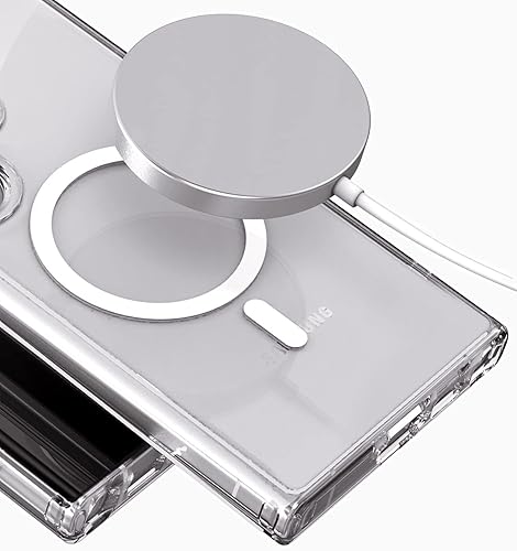Miniatura 5 de ENCASED Funda magnética con cargador inalámbrico, diseñada para Samsung Galaxy S23, funda protectora híbrida, compatible con MagSafe, transparente