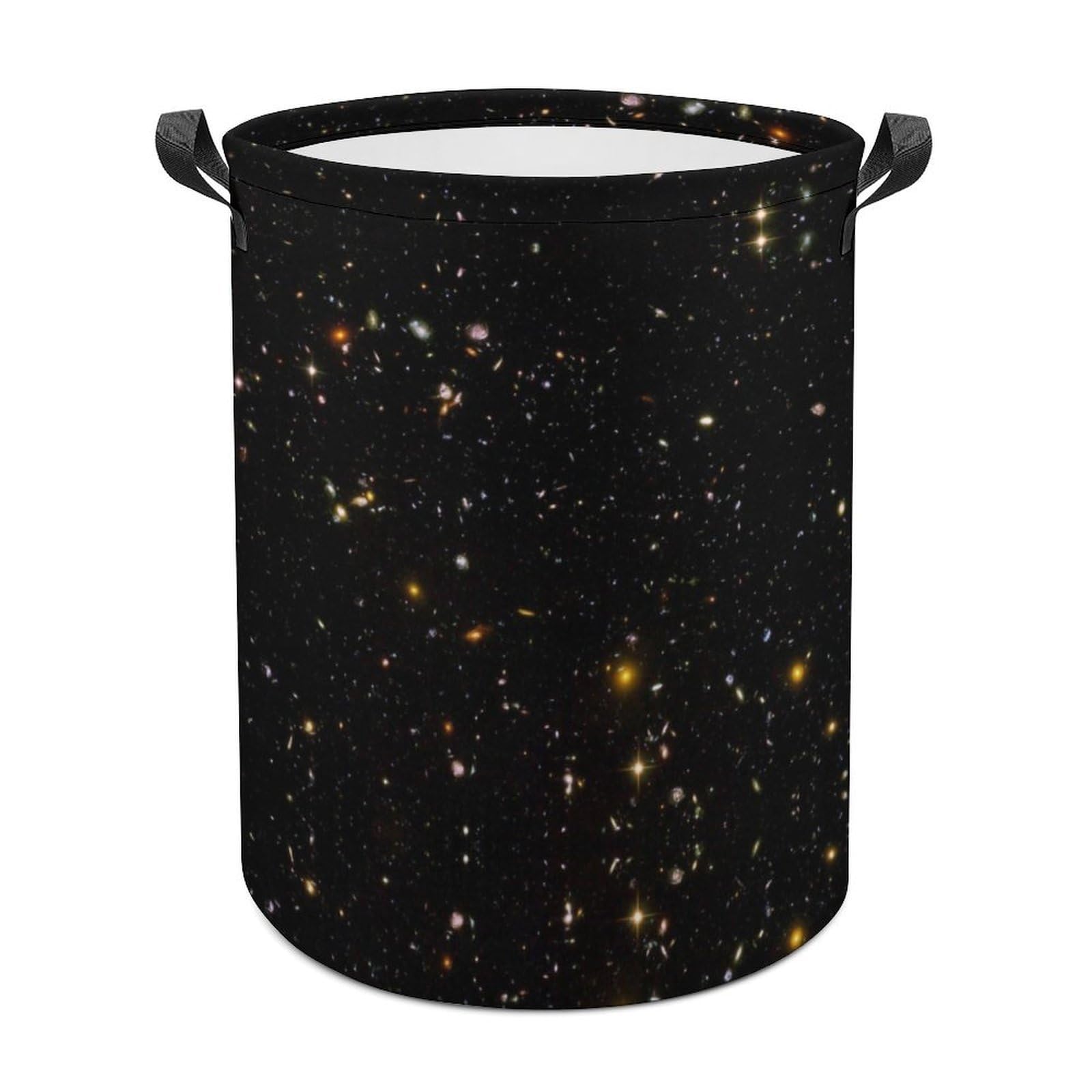 MHYRAC Laundry Hamper, Starry Sky Black Glitter Laundry Basket, Washing Basket with Handle