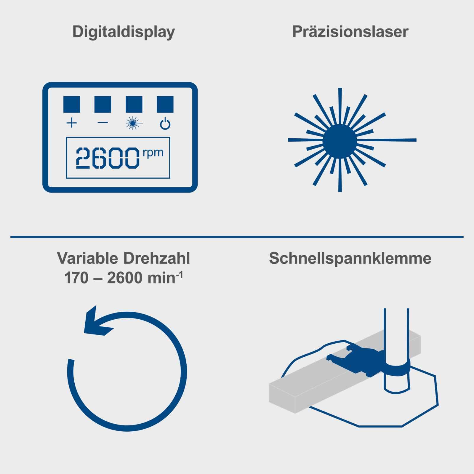 Scheppach - Trapano da banco DP60, schermo digitale, luce LED e laser, mandrino 1,5-13 mm, 710 W, trapano a 2 velocità con velocità variabile: 170-880/490-2600 minuti -1