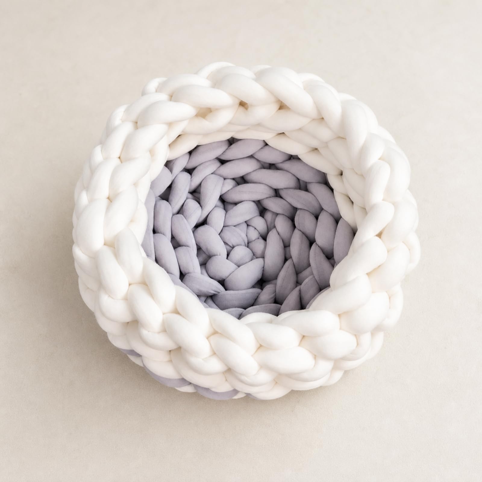 predolo Cuccia in Filato Intrecciato Salvaspazio | perficie di Riposo Imbottita, Accogliente, Cesto Intrecciato, per Soggiorno, Camera da Letto, Piccoli Animali Domestici, grigio, 35CM