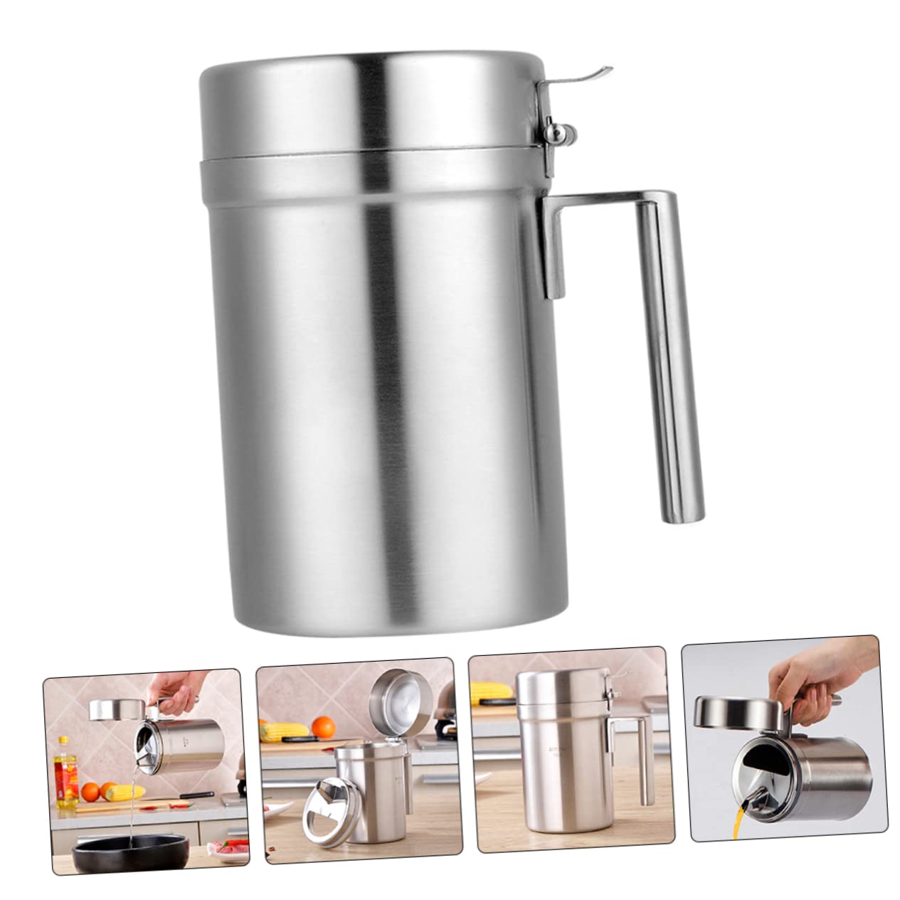 Hemobllo Botella Dispensadora De Aceite Prueba De Goteo De Acero Inoxidable Dispensador De Aceite Para Cocina Restaurante Dispensador De Vinagre Botella De Salsa De Soja