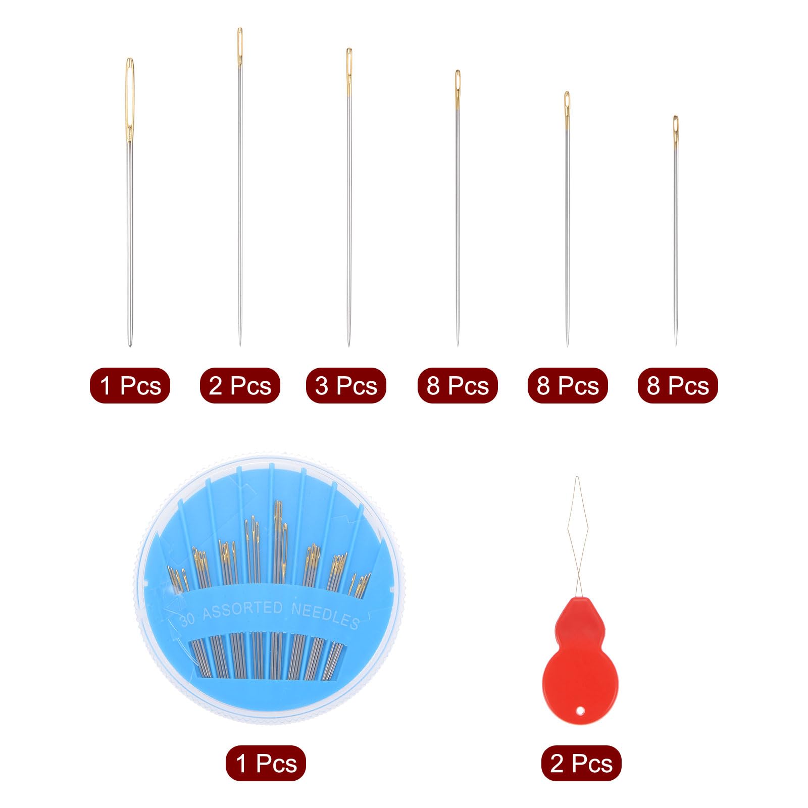 30 Perlennadeln Aus Edelstahl, 1,6 Mm Dick & 17,8 Cm Lang – Mit Großem Öhr, Für Perlenarbeiten & Handwerk