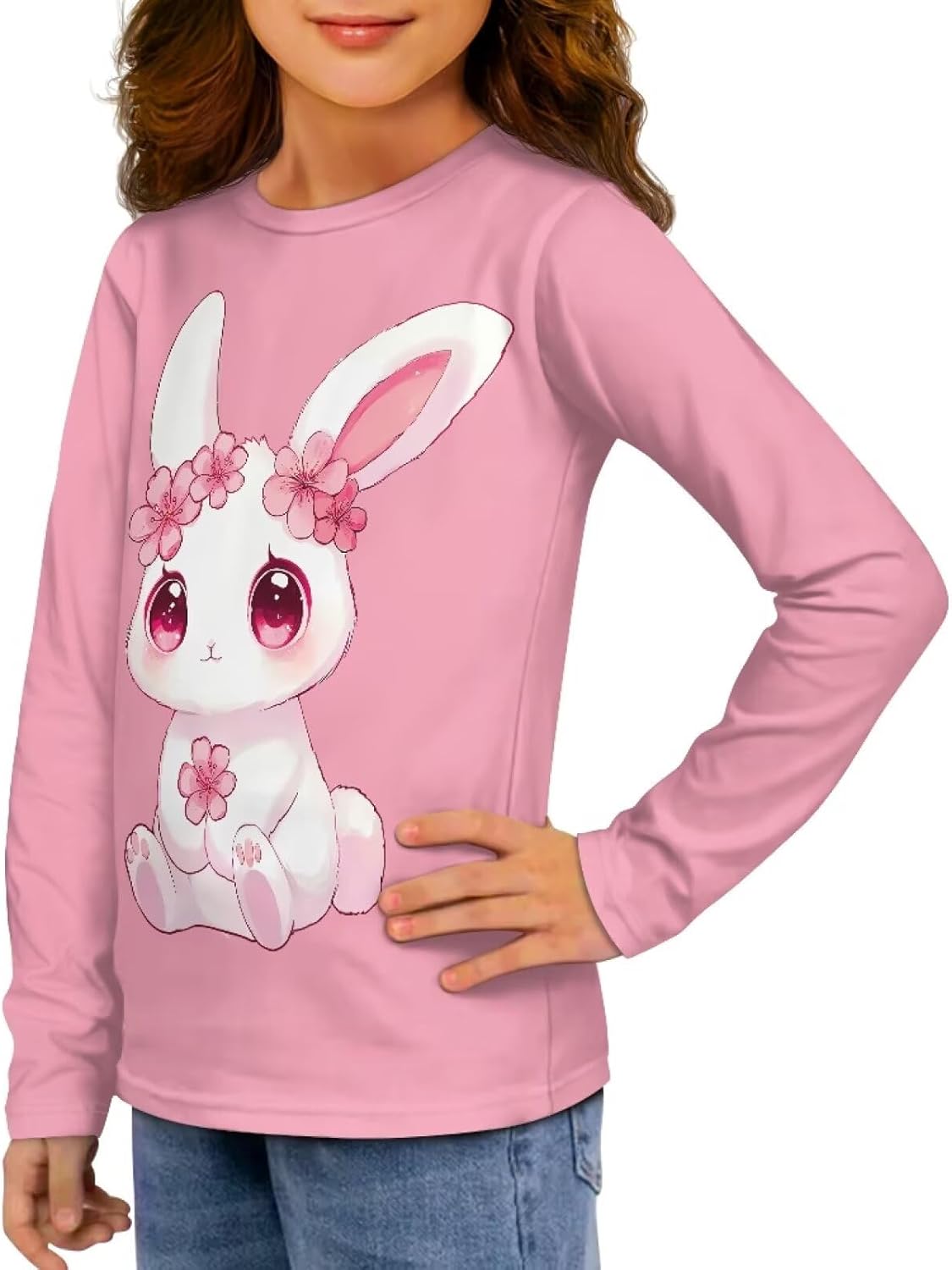 Girls Long Sleeve T-Shirt for Back to School Leisure Home Parks Outdoor Activities Soft Comfort Sun Protection - Image 2