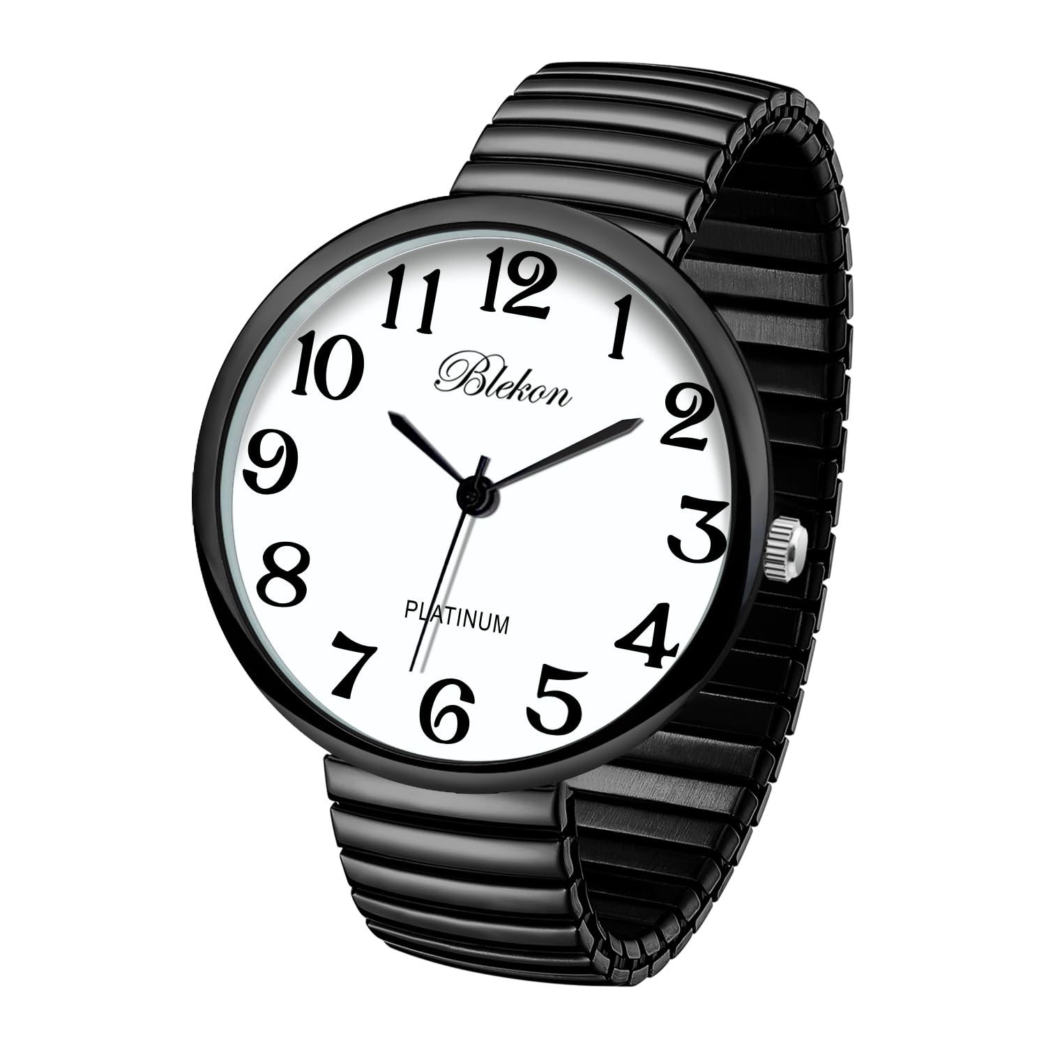 Blekon Collections New Super Large Face Stretch Band Japanese Movement PC21J Fashion Watch