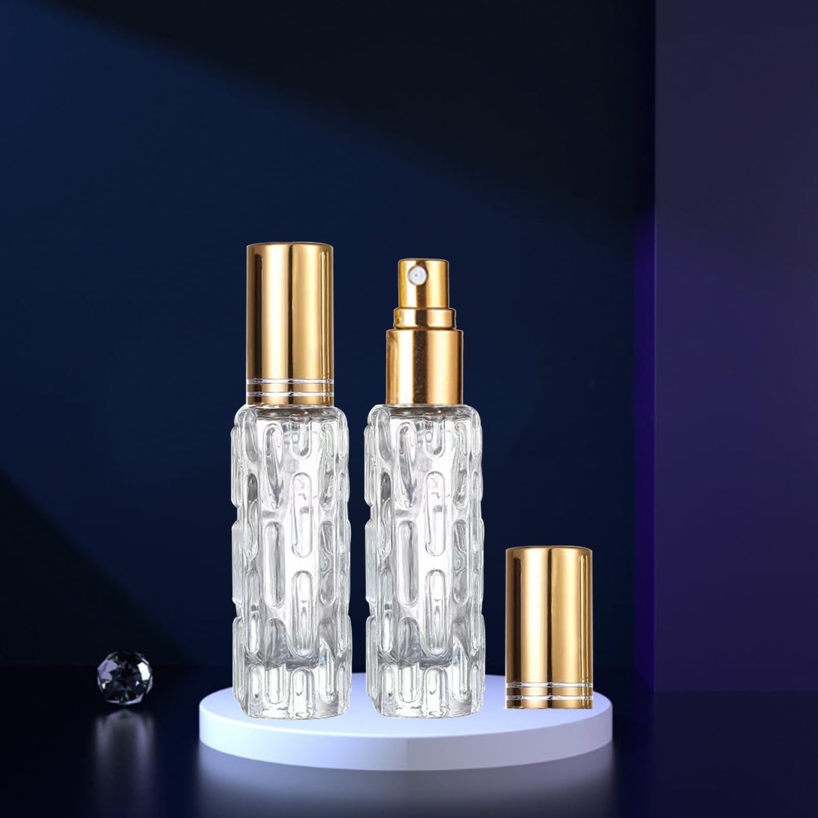 Szklany rozpylacz perfum, 15 ml, do wielokrotnego napełniania, mini butelki na perfumy, małe puste pojemniki na próbki, przenośna butelka podróżna (15 ml/A-złoty)
