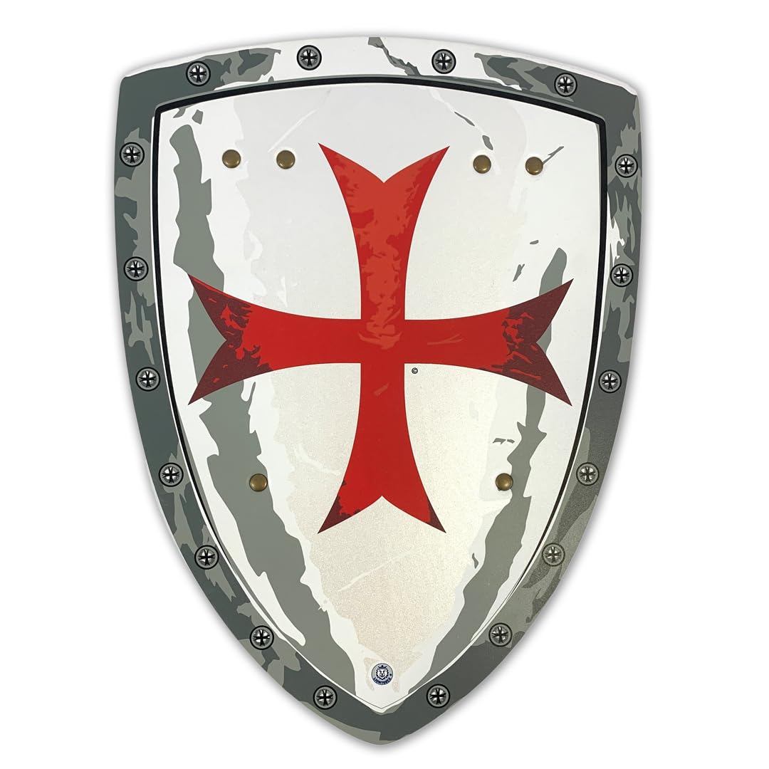 Liontouch Maltese Knight Shield - 39,5 x 29,8 cm | Medieval Pretend Play Foam Toy For Children With Classic Red Cross Theme | Safe Weapons & Battle Accessory For Kid’s Dress Up & Costumes