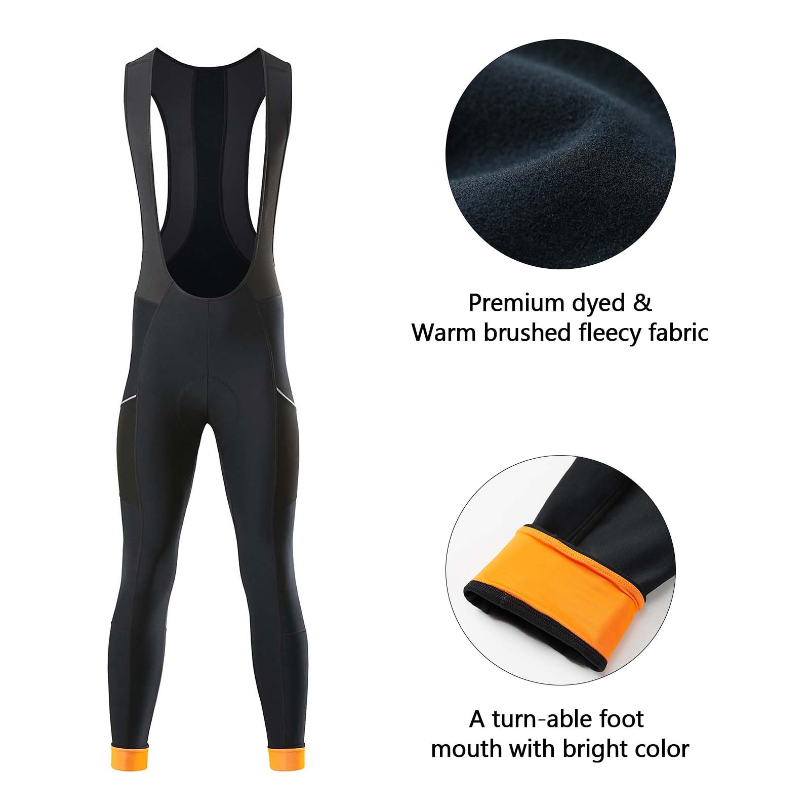 MY KILOMETRE Pantaloni Termici da Ciclismo Gravel Uomo con Tasche Laterali e Fondello Imbottito - Impermeabili, Antivento
