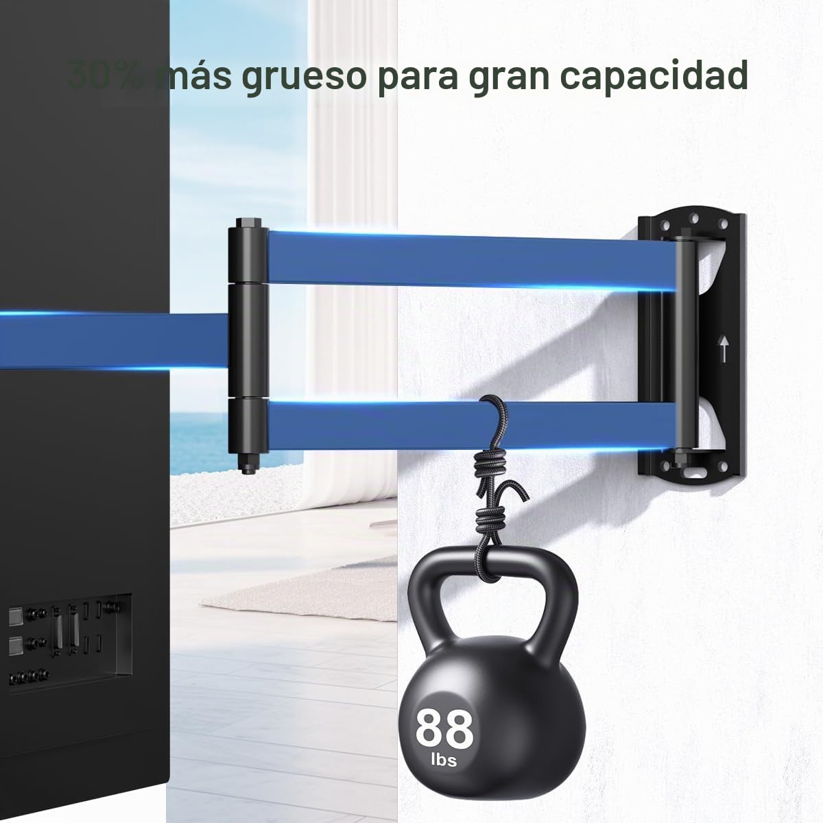 suptek Soporte TV de Pared con Brazo Largo de 101cm: Soporte Monobrazo para Esquina, 32-75 Pulgadas, Giro de 90° e Inclinación, VESA 600x400, Carga 40kg, MA1075L
