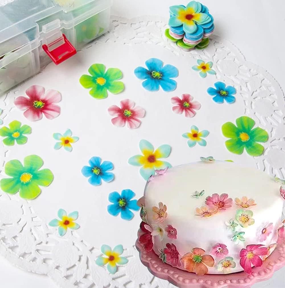 Buy 35pcs Edible Flower Cake Topper, Flower Cupcake Toppers, Colorful