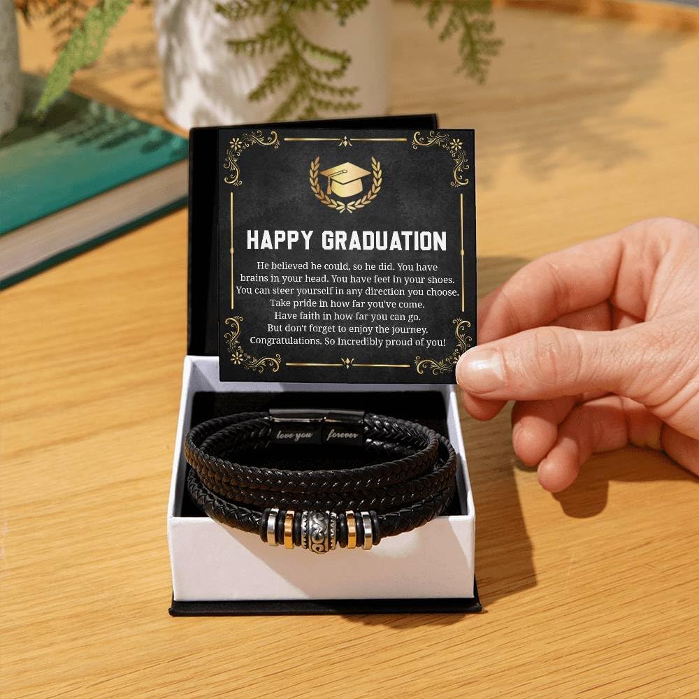 Bracelet Graduation Gift for Him, Happy Graduation Bracelet, College Graduation Gifts for Men, High School Graduation For Him, Bracelet Graduation, Inspirational Graduation Bracelet Gift