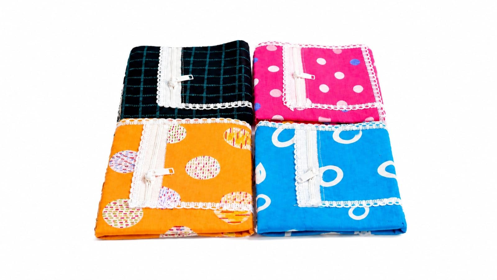 Women’s Cotton Handkerchief with Zip Pocket | Leaf Print Multicolor Hanky for Girls & Ladies | Soft Absorbent Organic Cotton Face Towel/Rumal | Reusable Washable | Pack of 4-image-39