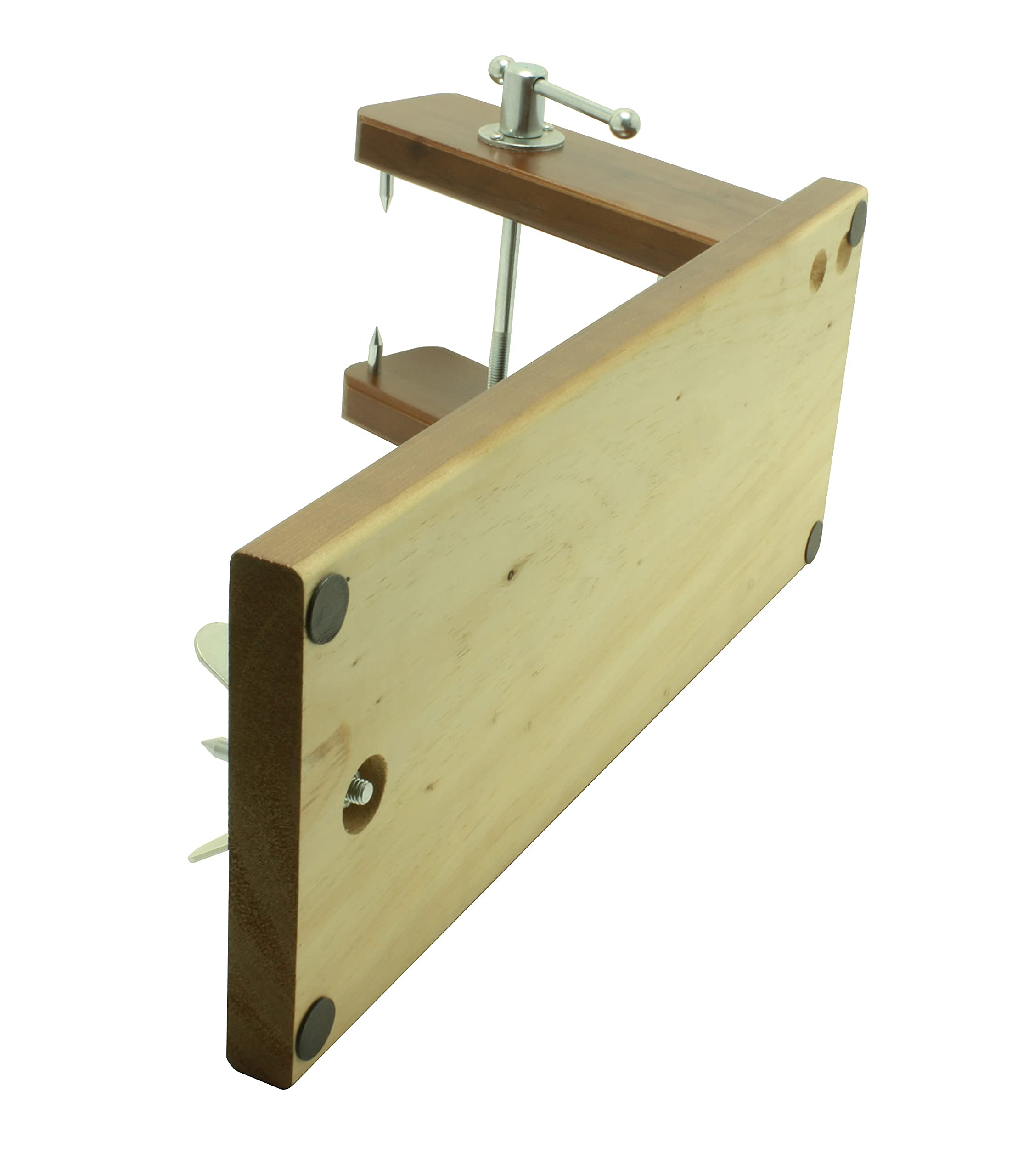 Schinkenhalter Modell Reserva mit Schinkenmesser-Set, Schinkenhalter und Schinkenabdeckung, Schinkenhalter und feste Paletten aus Kiefernholz, Farbe Nussbaum, rutschfest