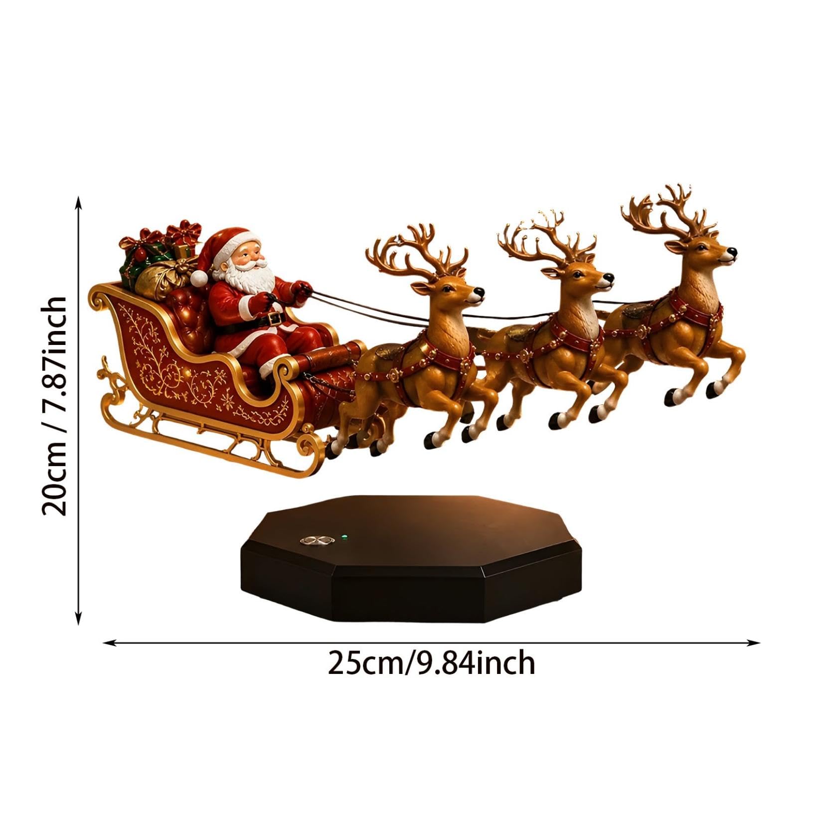 Ornamento Natalizio a Levitazione Magnetica con Slitta di Babbo Natale