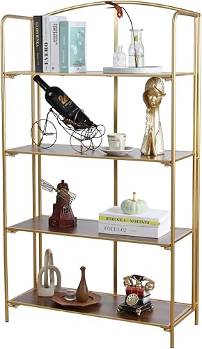 Miniatura 26 de Crofy - Estantería plegable sin montaje para sala de estar, estante plegable blanco de 5 niveles para oficina en casa, organizador de almacenamiento